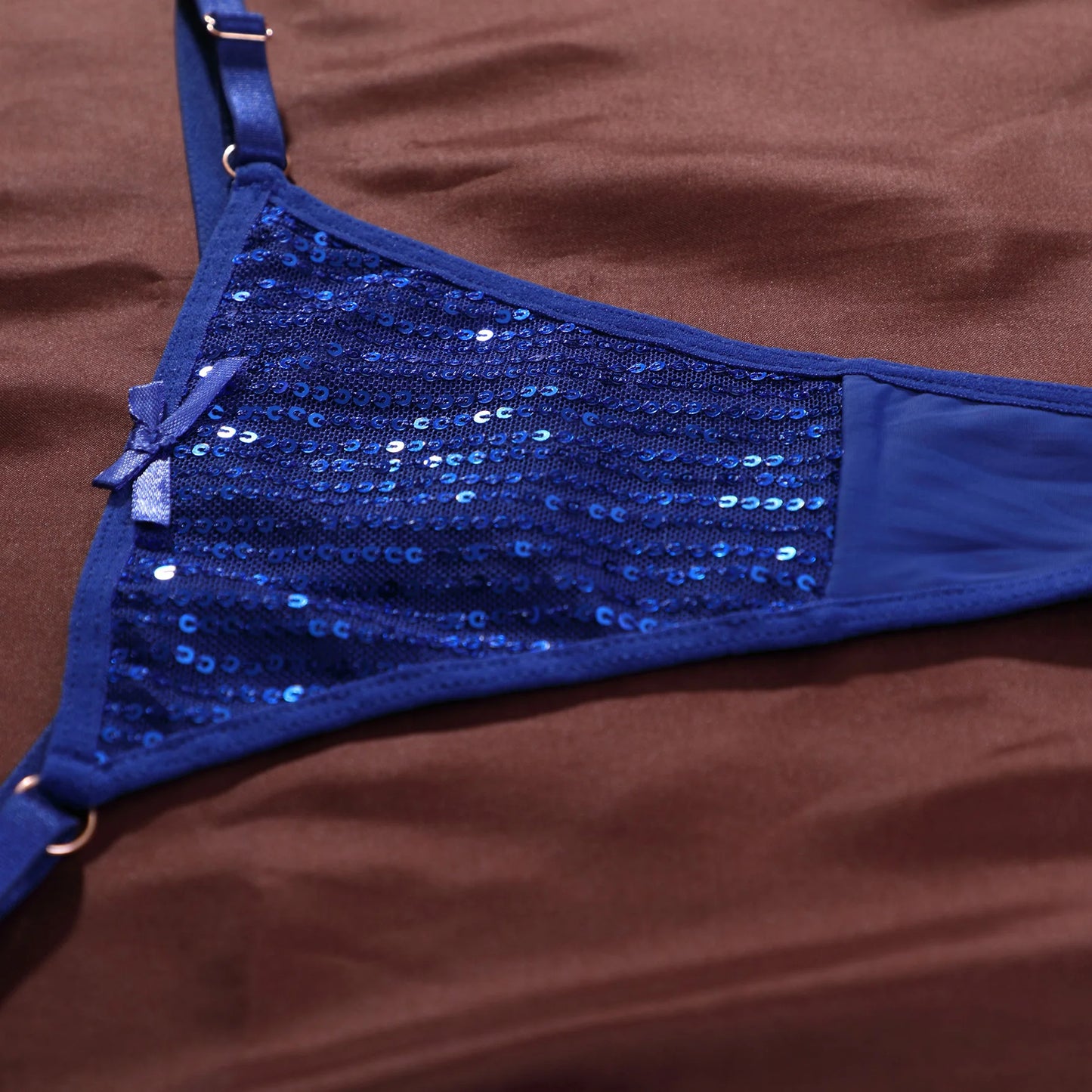 Shiny Sequins Underwear Sexy Low Waist Panties Breathable Cotton Crotch Thin Belt Women's Women's Thong Sexy Female Lingerie