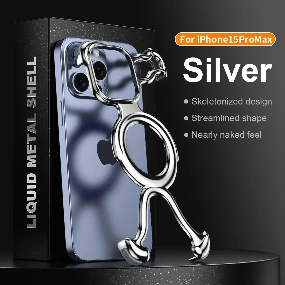Magnetic Liquid Metal Phone Case For iPhone 13 14 15 16 17 Pro Max With AirBag Shockproof Bumper Irregular Metal Anti-fall Cover