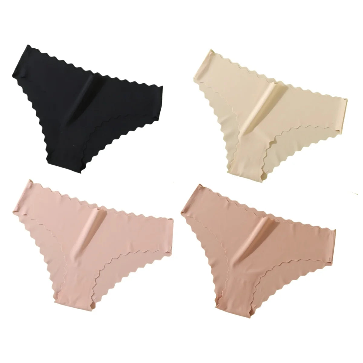 4Pcs/Set Panties Women Seamless Low Rise Briefs Female Underpants Invisible Underwear Glossy Bottoms Panties Sexy Lingerie XS-XL