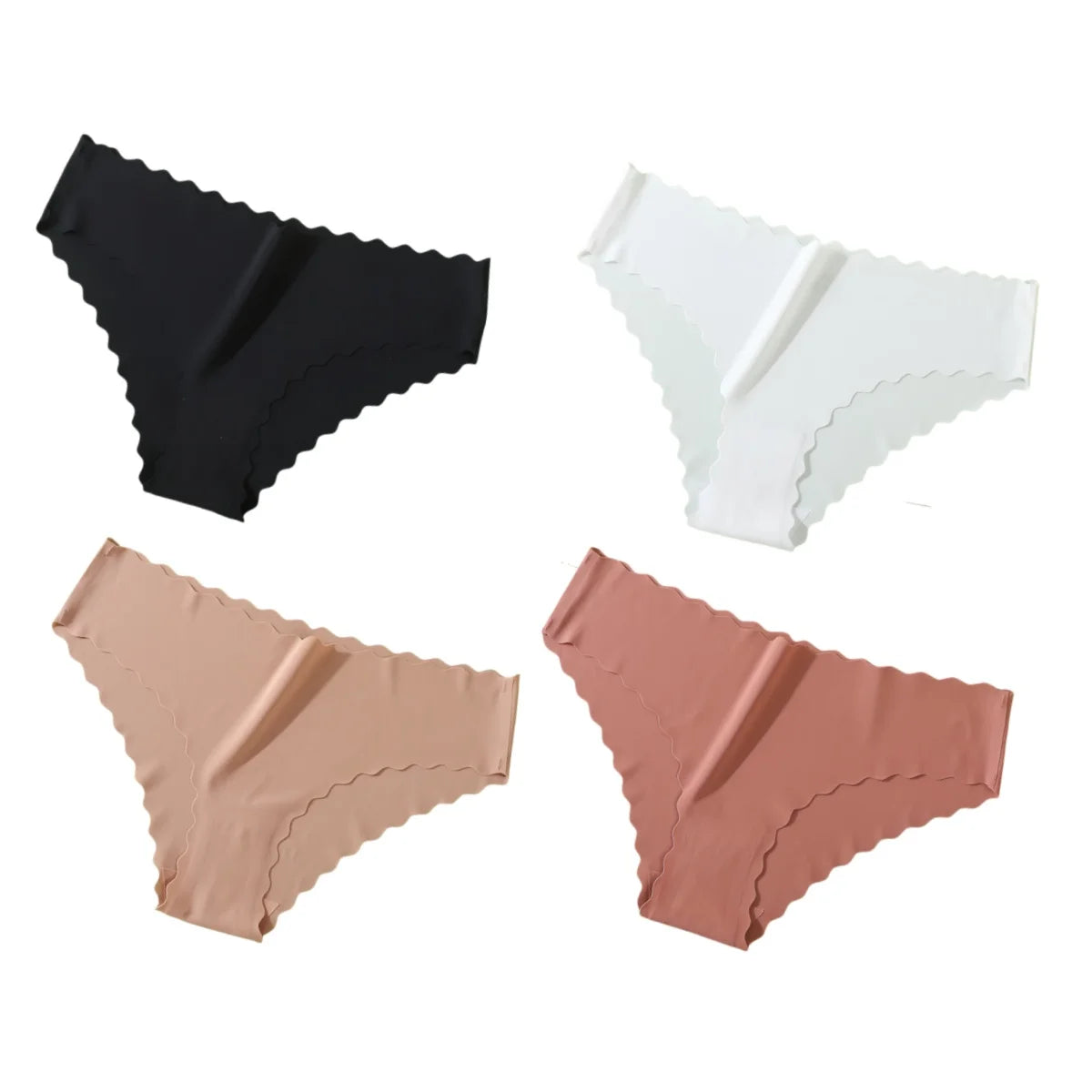 4Pcs/Set Panties Women Seamless Low Rise Briefs Female Underpants Invisible Underwear Glossy Bottoms Panties Sexy Lingerie XS-XL