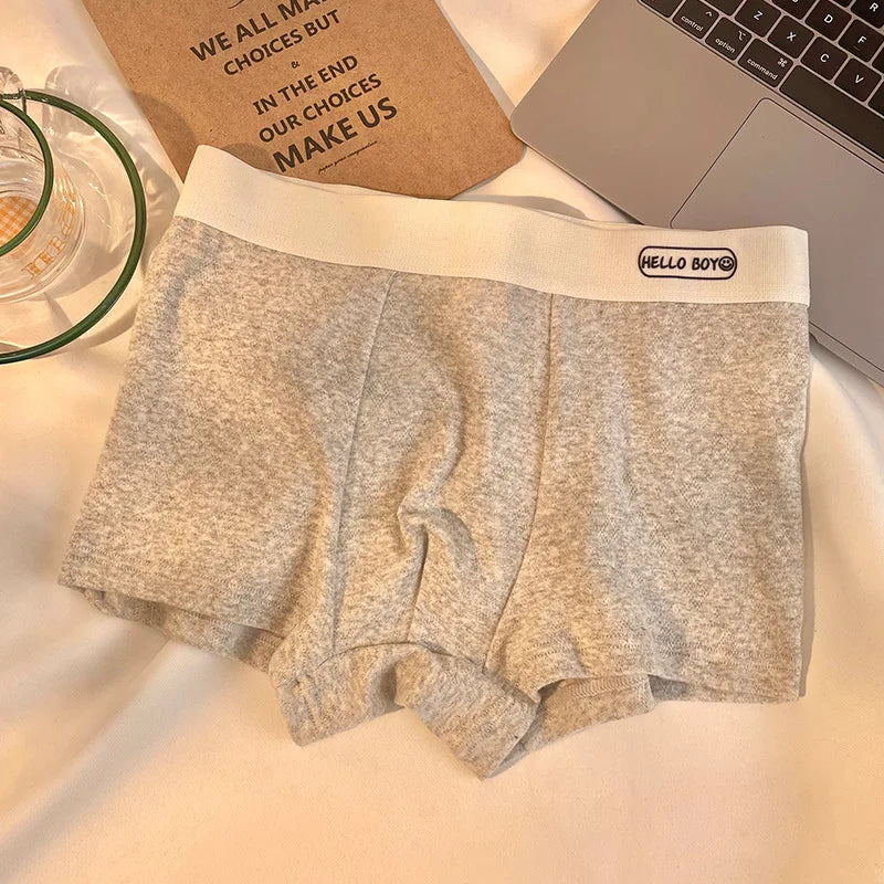 Cotton men's underwear, men's boxers, jacquard, high-grade, breathable, comfortable, mid-rise, boys, youth, boxers, shorts, toe