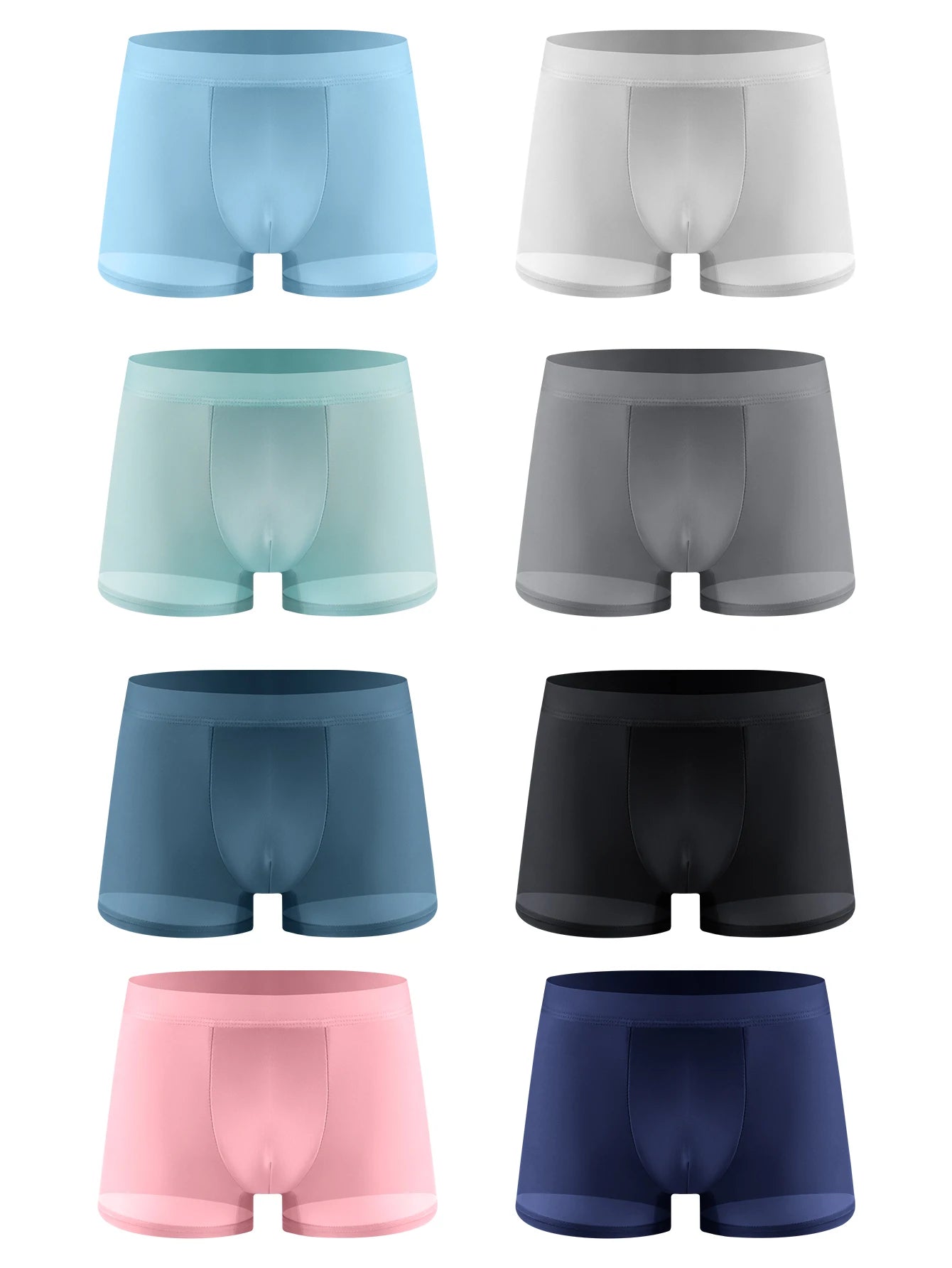 4 Pieces Men's Panties Cool Smooth Comfortable Breathable Men's Boxers Ice Silk Sports Fitness Casual Fitness Men's Pants
