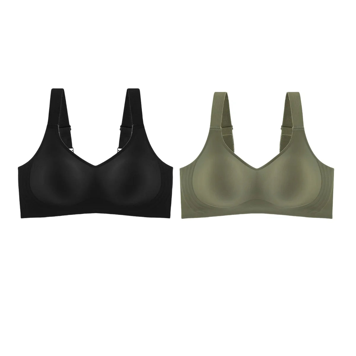 2Pcs/Set Bras For Women Sports Tops Seamless Underwear Padded Sexy Lingerie Wide shoulder Straps Bra Female Intimates