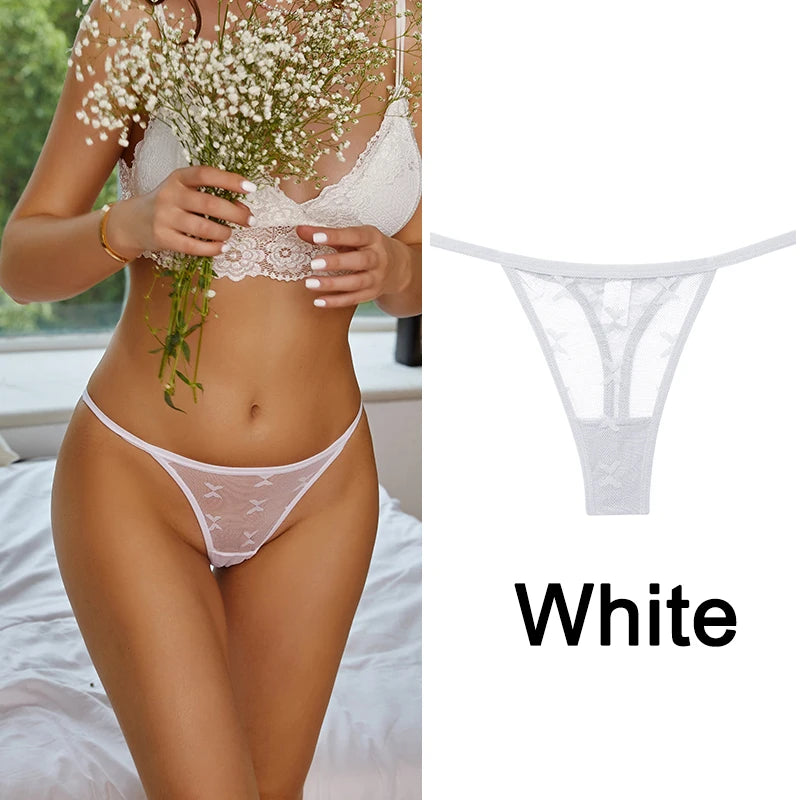 1Pcs Women Sexy Lace Floral G-String Panties String Transparent Underwear Intimates Panties Thong Low Waist Briefs S-XL Lingerie