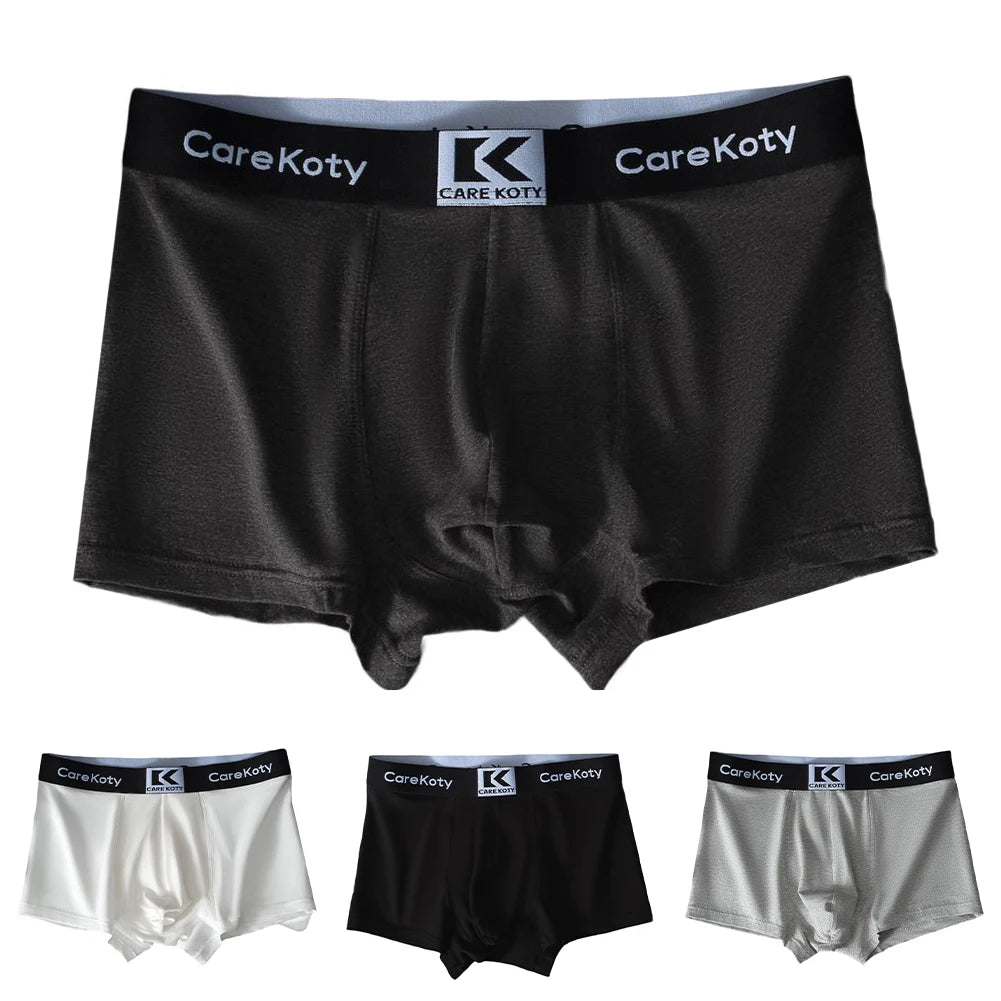 Men Middle Waist Boxers Short Cotton Pouch Breathable Underpants Man Underwear Comfortable Sweat Absorption Soft Panties