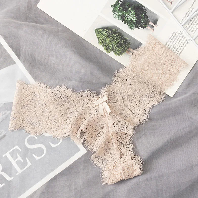CINOON European and American Sexy Lace Lingerie Low-Waist G-String Thong Panties Temptation Breathable Intimates Underwear