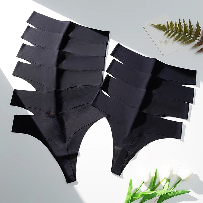 BZEL 10PCS/Set Women's Panties Black Female Thongs Sexy Lingerie Breathable Underwear Sports Comfortable G-Strings Seamles Panty