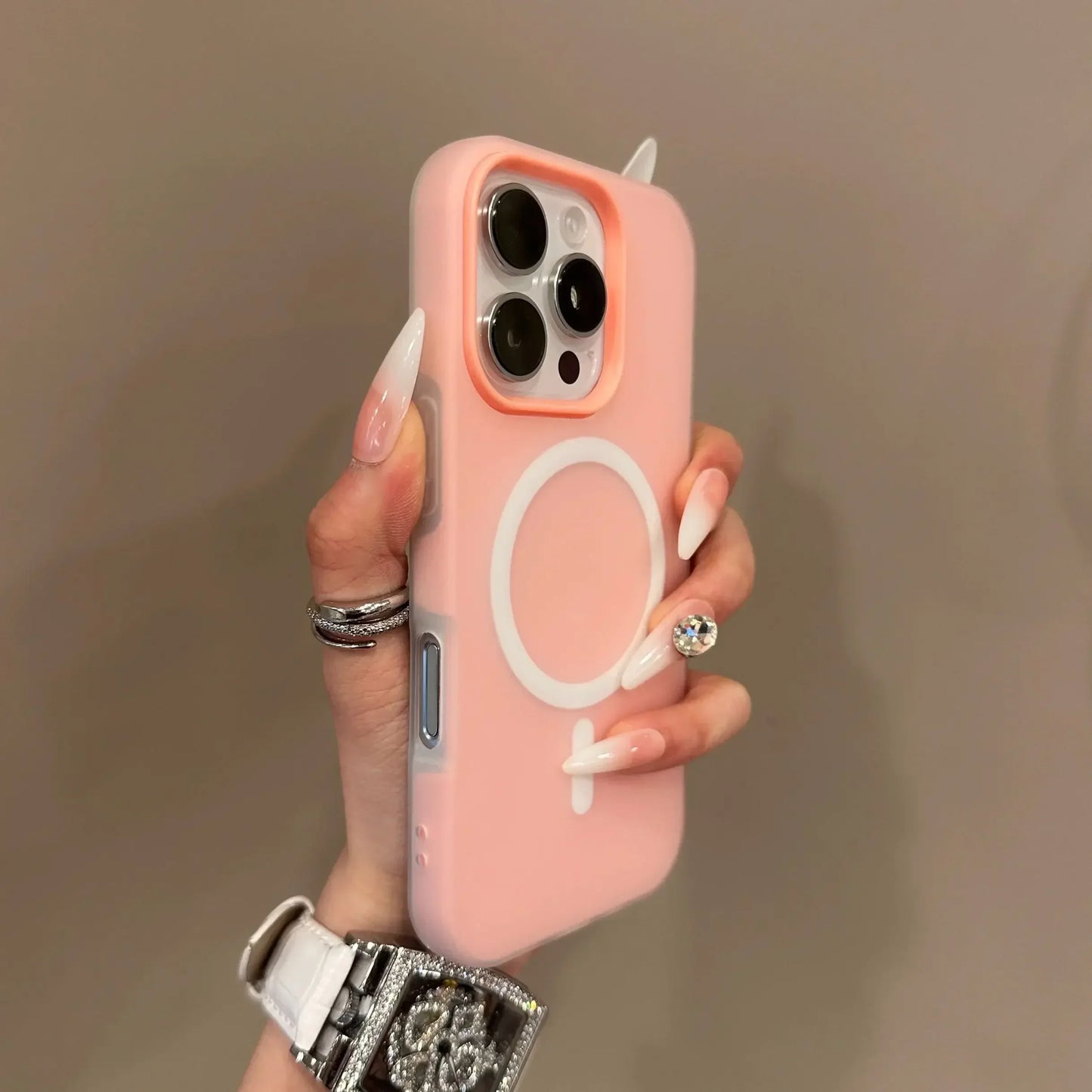 Candy Color 2 IN 1 For Magsafe Phone Case For iPhone 17 16 15 14 13 12 11 Pro Max Magnet Wireless Charger Matte Soft Cover Fund