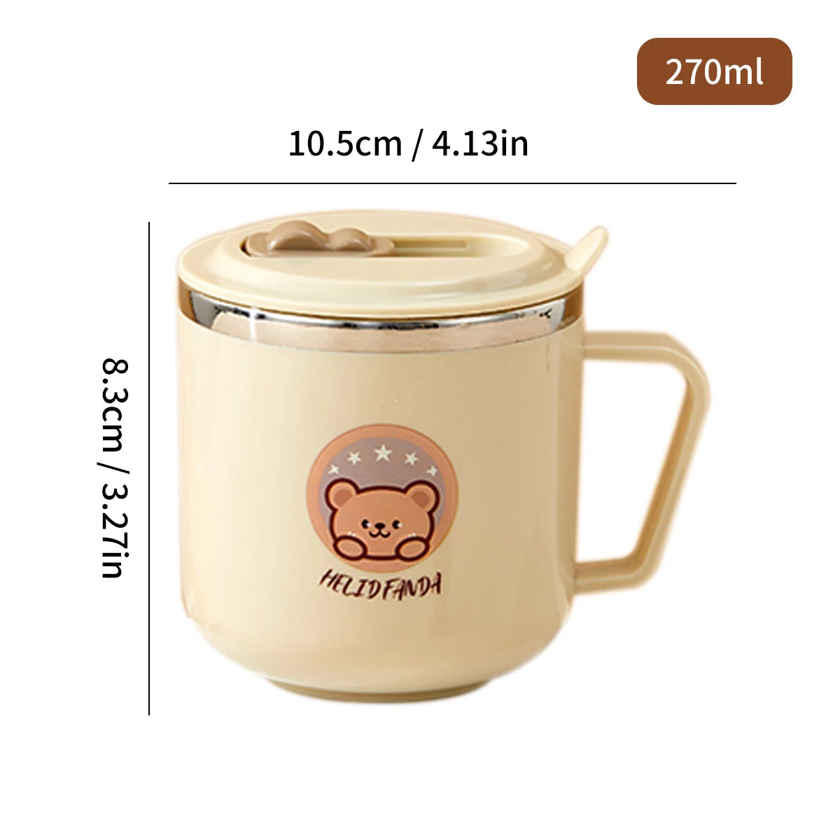 Cute Capybara 316 Stainless Steel Kid Water Cup With Straw 270ml Double Wall Insulated Mug Leak-proof Milk Coffee Cup