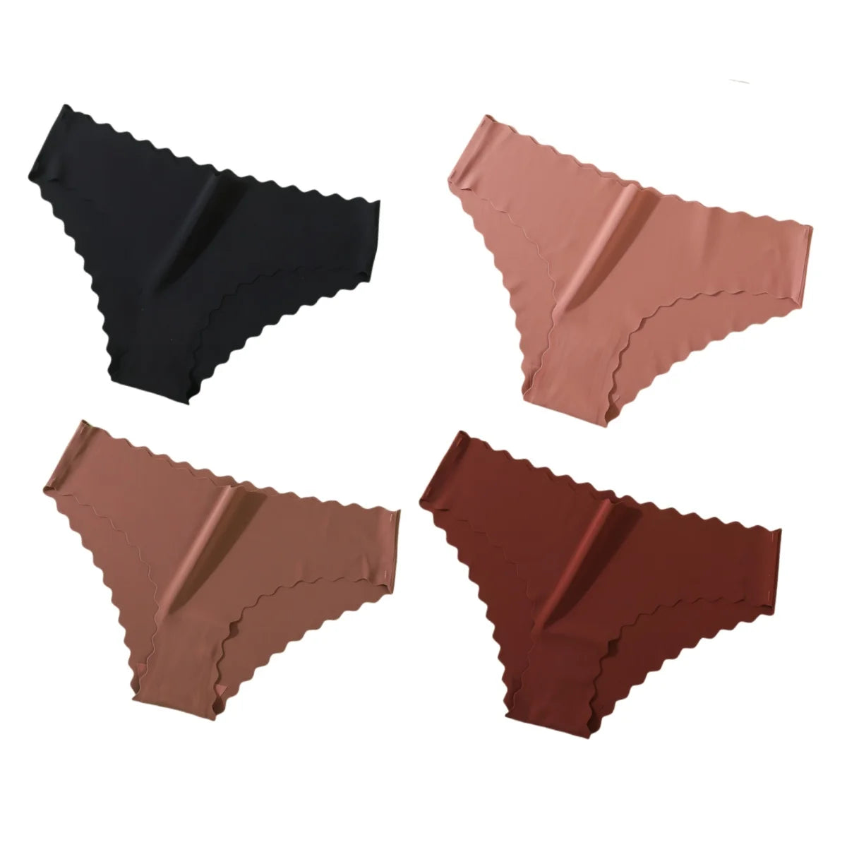 4Pcs/Set Panties Women Seamless Low Rise Briefs Female Underpants Invisible Underwear Glossy Bottoms Panties Sexy Lingerie XS-XL