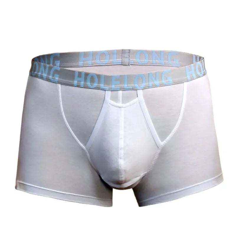 Man Breathable Boxers with Bulge U-Convex Penis Pouch Seperate Modal Soft Open Hole Lingerie Slips Big Enhancing Short Underwear