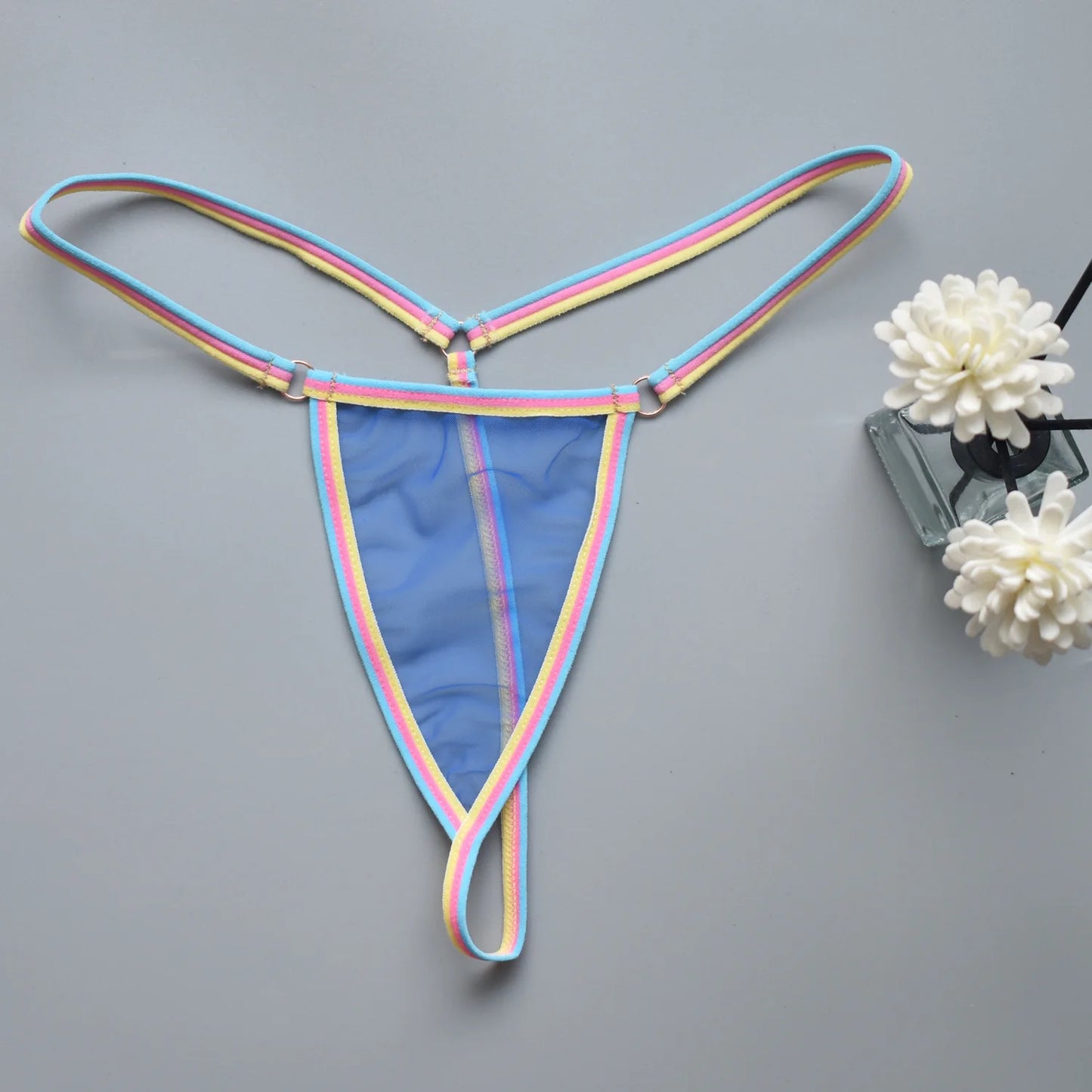 Women's thongs sexy and sexy candy colored super mini bikini couple game tempting women's underwear