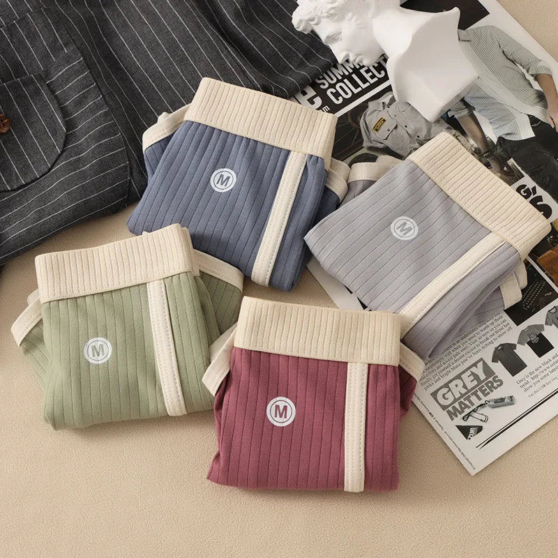 M-3XL Mens Cotton Underwear Boxer Shorts Casual Mid-rise Elastic Waistband Men's Panties Comfortable Breathable Underpants Cueca