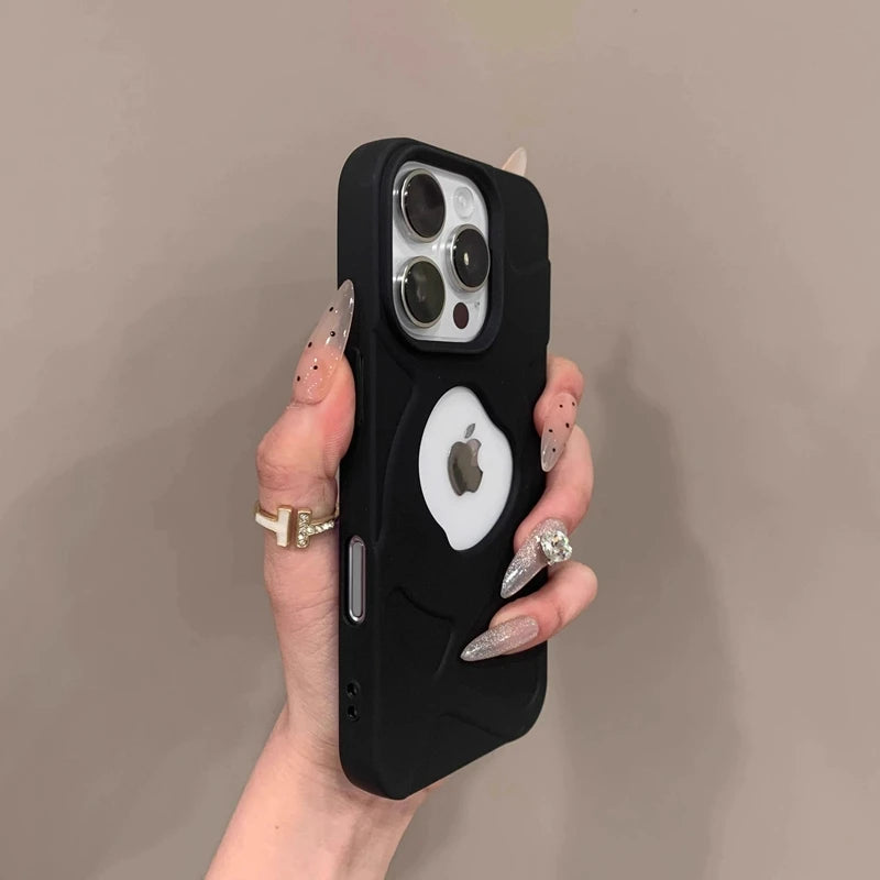 Soft Silicone Hollow Out Matte Phone Case For iPhone 11 12 13 14 15 16 17 Pro Max Plus AIr Magnetic Bumper Cases Cover