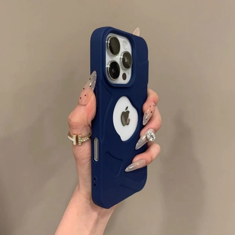Soft Silicone Hollow Out Matte Phone Case For iPhone 11 12 13 14 15 16 17 Pro Max Plus AIr Magnetic Bumper Cases Cover