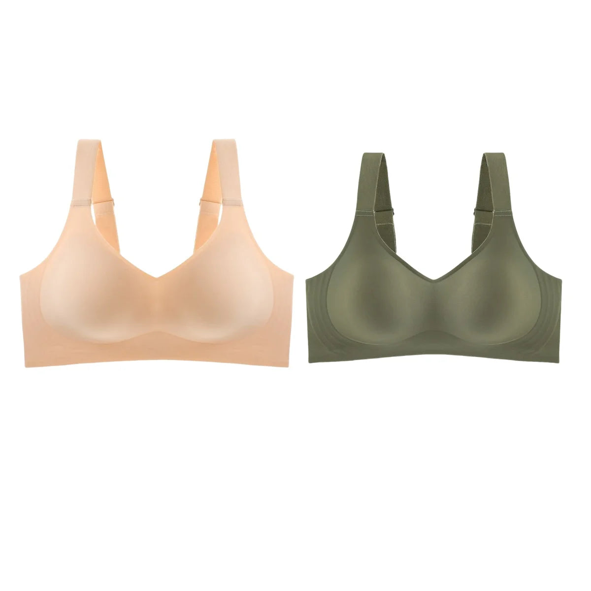 2Pcs/Set Bras For Women Sports Tops Seamless Underwear Padded Sexy Lingerie Wide shoulder Straps Bra Female Intimates