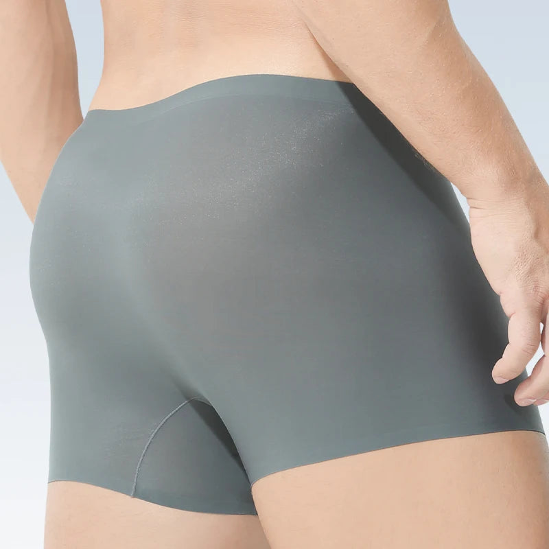Men's Underwear Men's Wholesale Ice Silk Seamless Boxer Briefs Antibacterial Breathable Sports Summer Thin Comfort Boxer Bri