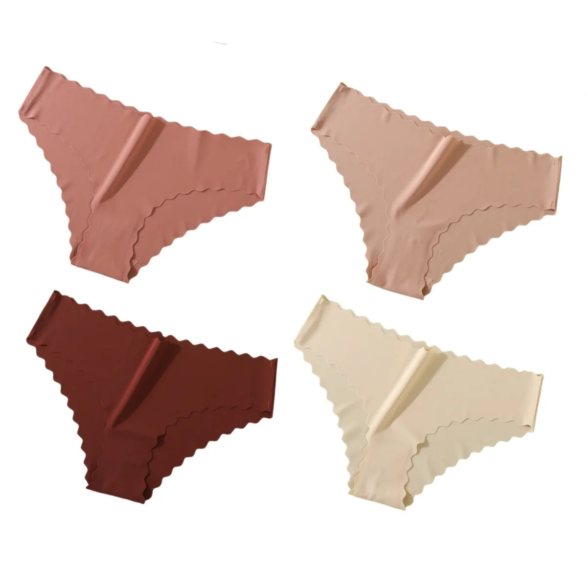 4Pcs/Set Panties Women Seamless Low Rise Briefs Female Underpants Invisible Underwear Glossy Bottoms Panties Sexy Lingerie XS-XL