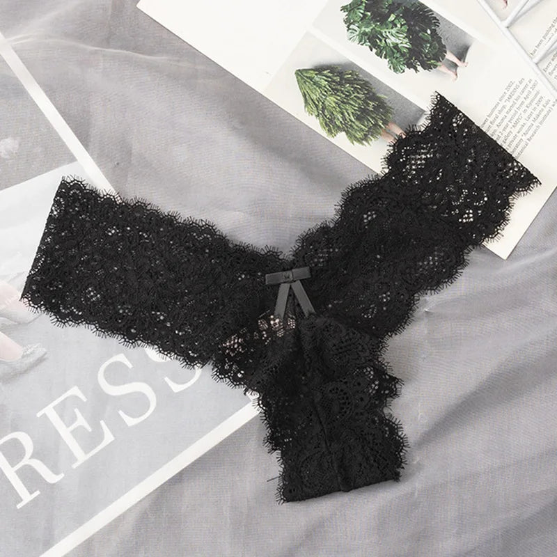 CINOON European and American Sexy Lace Lingerie Low-Waist G-String Thong Panties Temptation Breathable Intimates Underwear