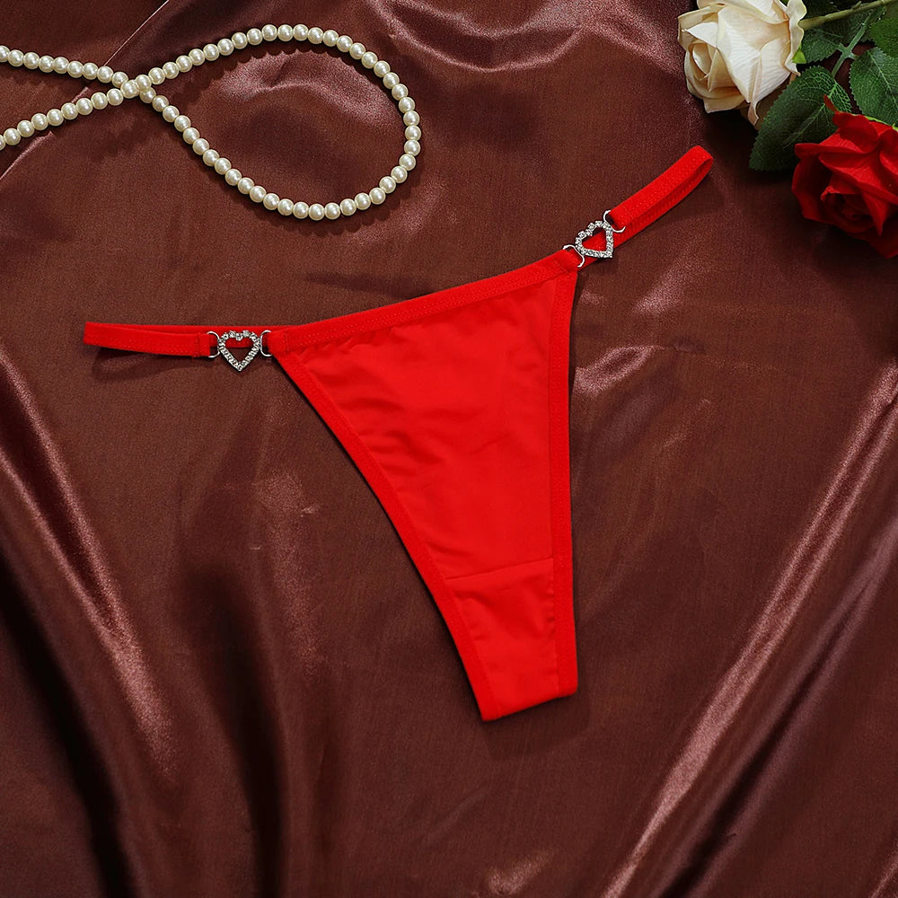 Women's Panties Fashion Heart Decor Sexy Women G-string Breathable Sexy Lingerie Erotic Elegant Female Sexy Lingerie For Women