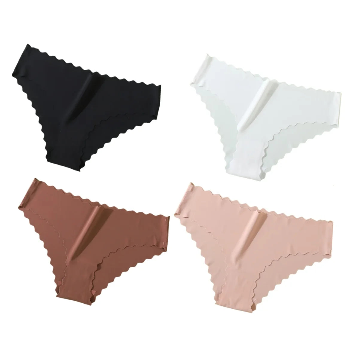 4Pcs/Set Panties Women Seamless Low Rise Briefs Female Underpants Invisible Underwear Glossy Bottoms Panties Sexy Lingerie XS-XL