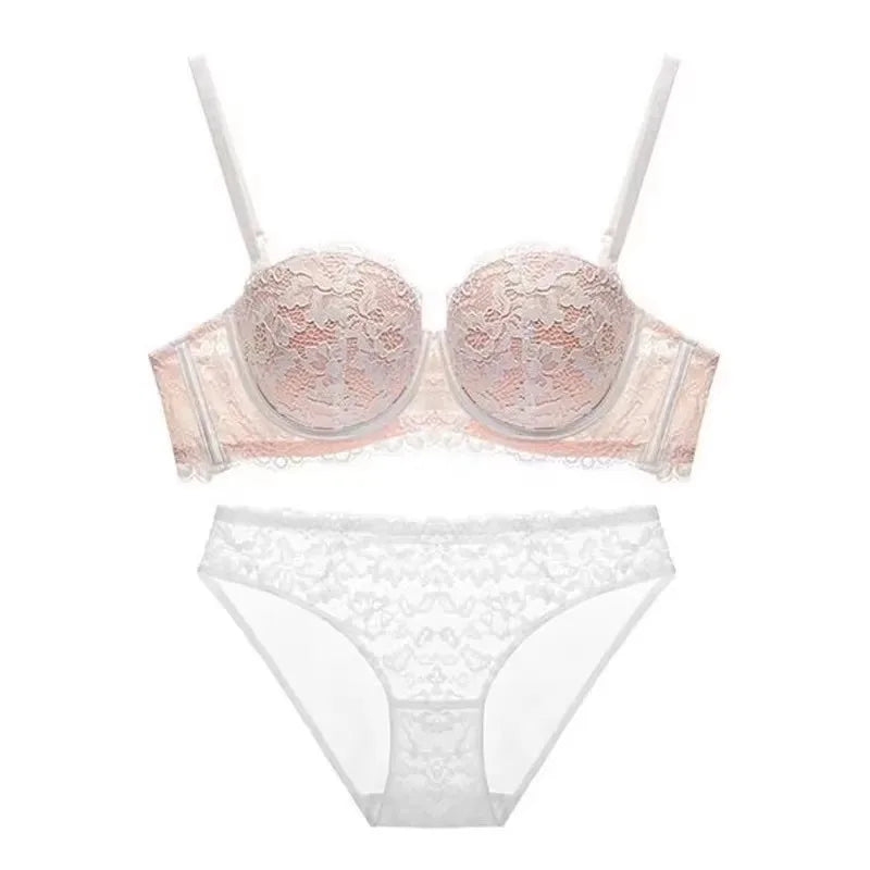 Sexy Lace Bra Women 1/2 Cup Underwire Bras Ladies Push Up Underwear Trendy Floral Brassiere Female Comfortable Intimates Suit