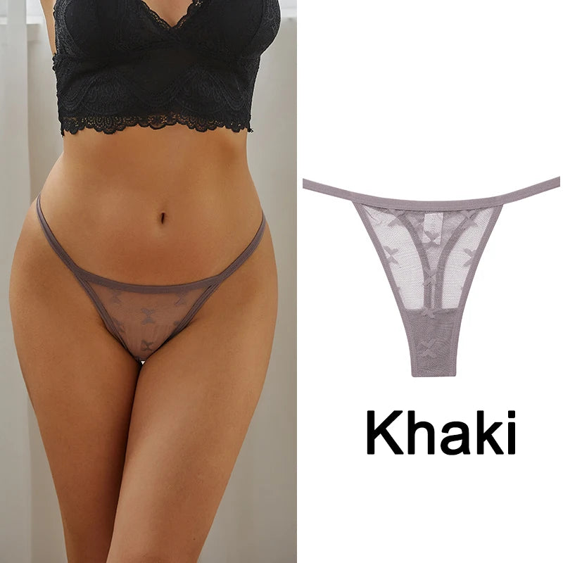 1Pcs Women Sexy Lace Floral G-String Panties String Transparent Underwear Intimates Panties Thong Low Waist Briefs S-XL Lingerie