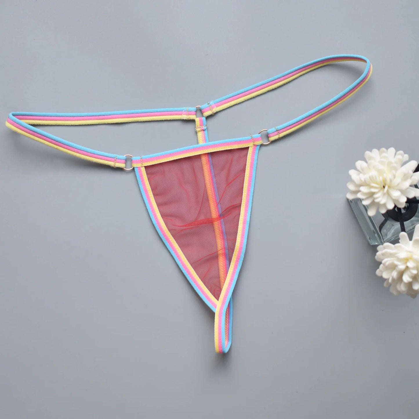 Women's thongs sexy and sexy candy colored super mini bikini couple game tempting women's underwear