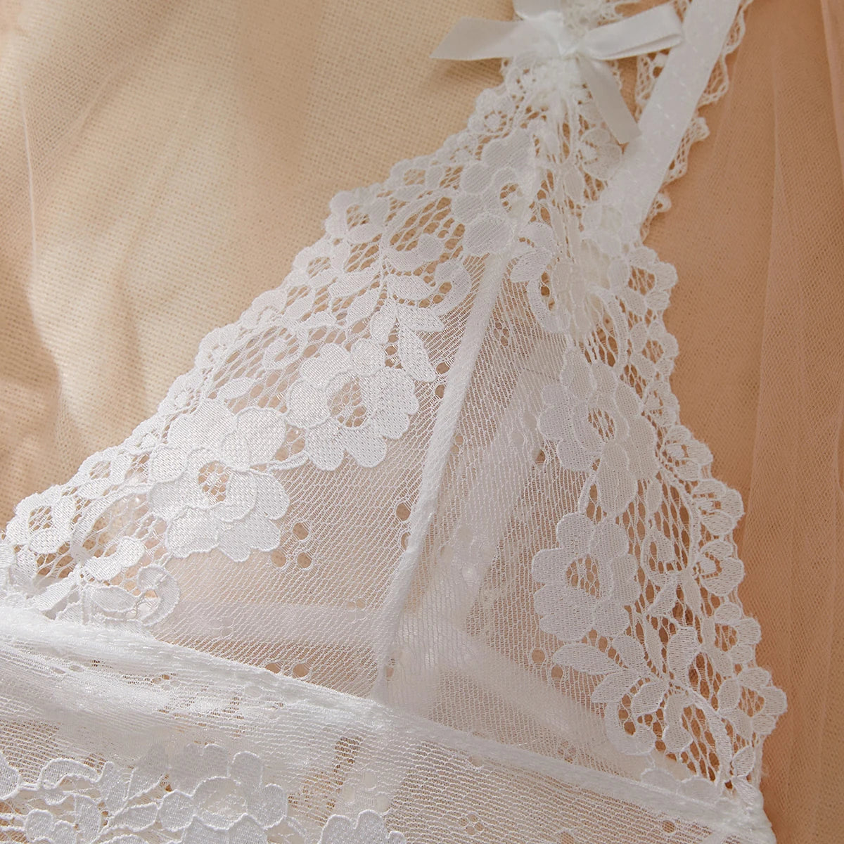 Plus Size Women's Exotic Lingerie Sets Lace Fluoroscopy Beauty Tulle Elegant Sexy Lingerie Female Underwear Lingerie For Ladies