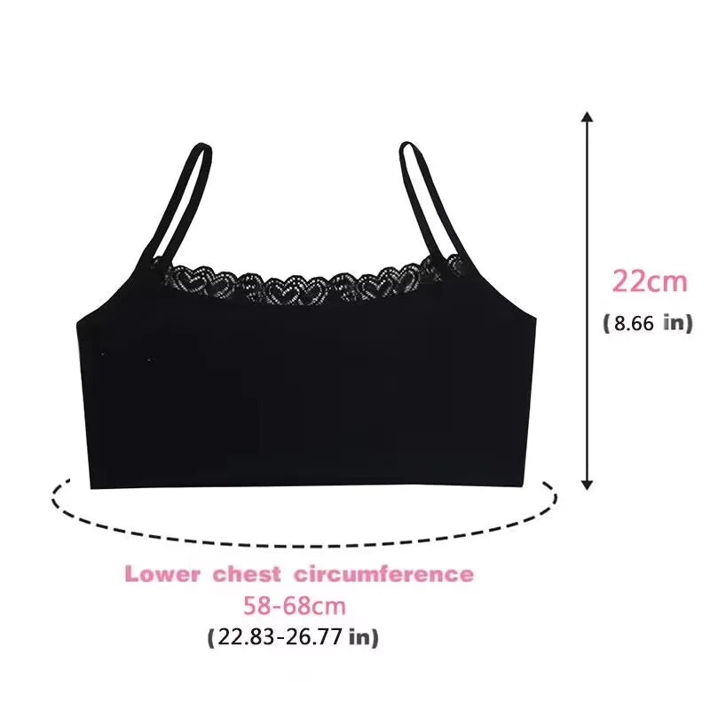 4PC Teen Bra Girl Vest Cotton Spandex Big Girl's Sport 8-14 Years Adolescente Kids Underwear