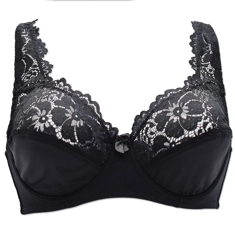 Sexy New Hot Gorgeous Embroidery Floral Lace Brassiere Plunge Lingerie Women's Underwear Big Size Bra B C D DD E F Cup Bh