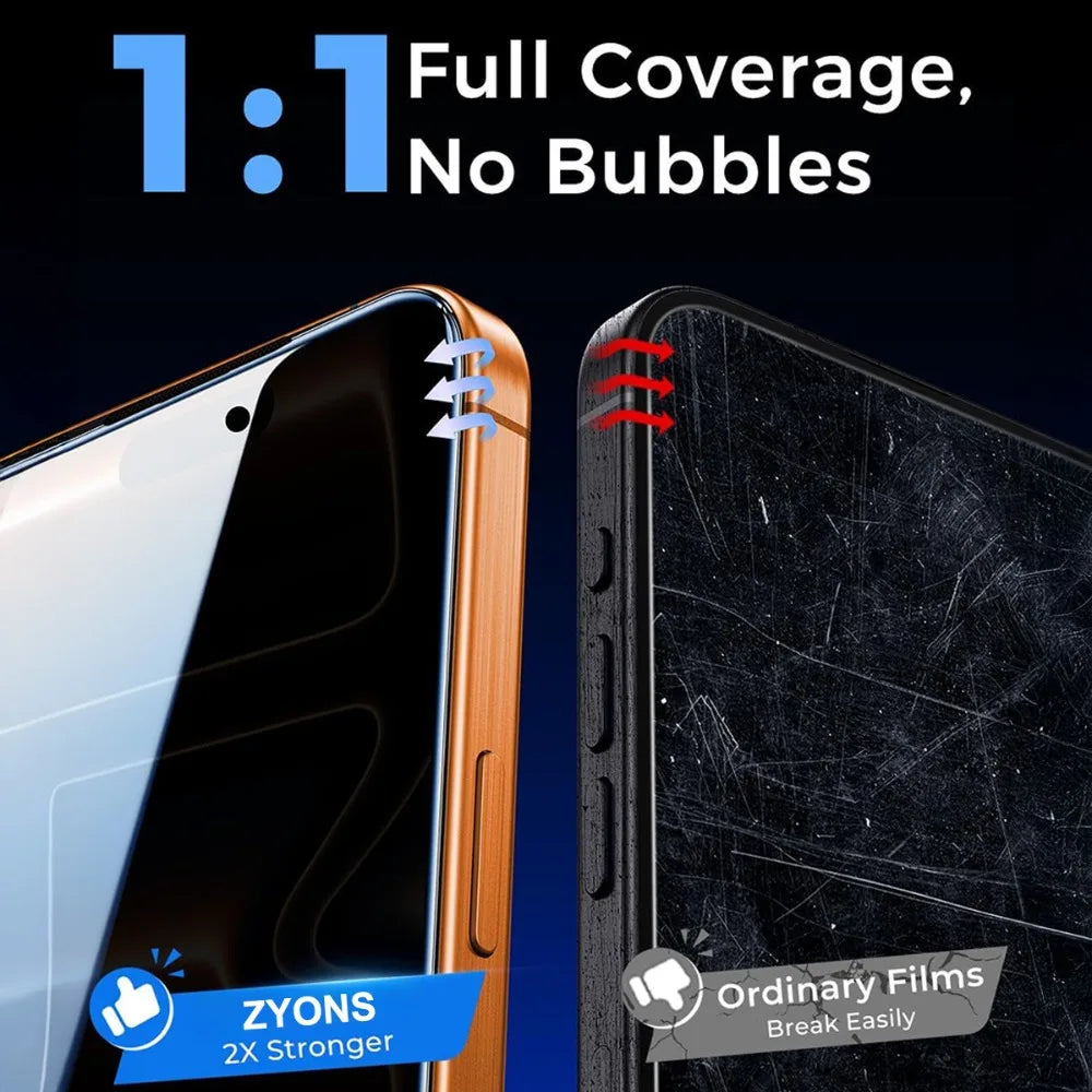 2Pcs Anti Spy Screen Protector For iPhone 17 16 15 14 13 Pro Max Air 16e 12 11 Pro 15 14 Plus XR XS One Click Installation Glass