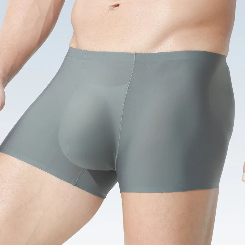 Men's Underwear Men's Wholesale Ice Silk Seamless Boxer Briefs Antibacterial Breathable Sports Summer Thin Comfort Boxer Bri