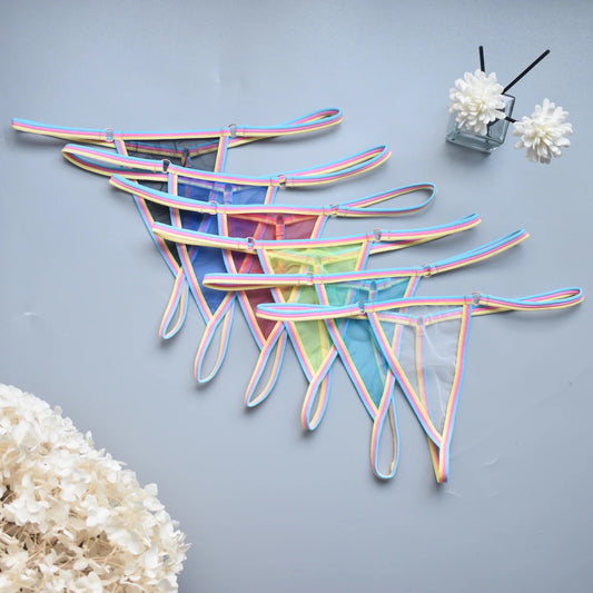 Women's thongs sexy and sexy candy colored super mini bikini couple game tempting women's underwear