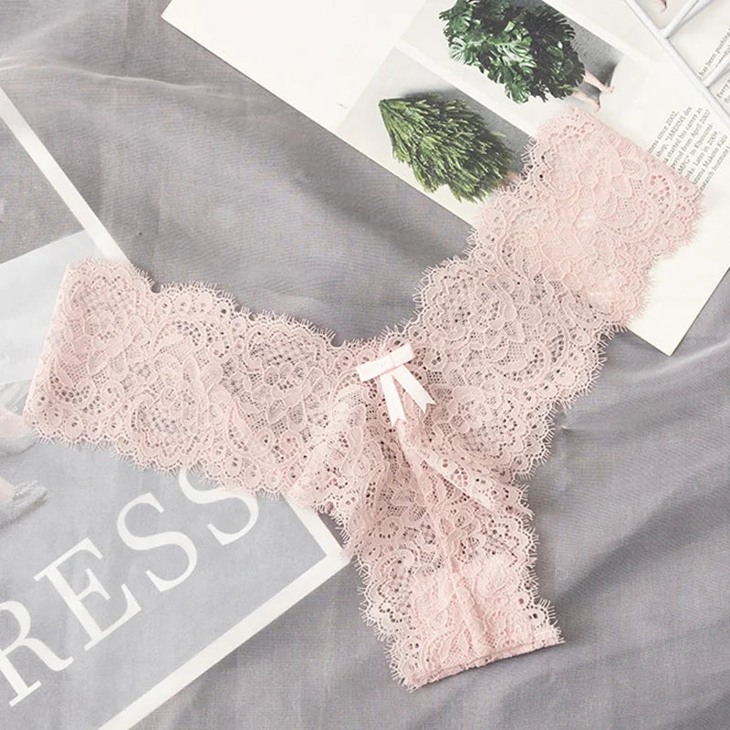 CINOON European and American Sexy Lace Lingerie Low-Waist G-String Thong Panties Temptation Breathable Intimates Underwear