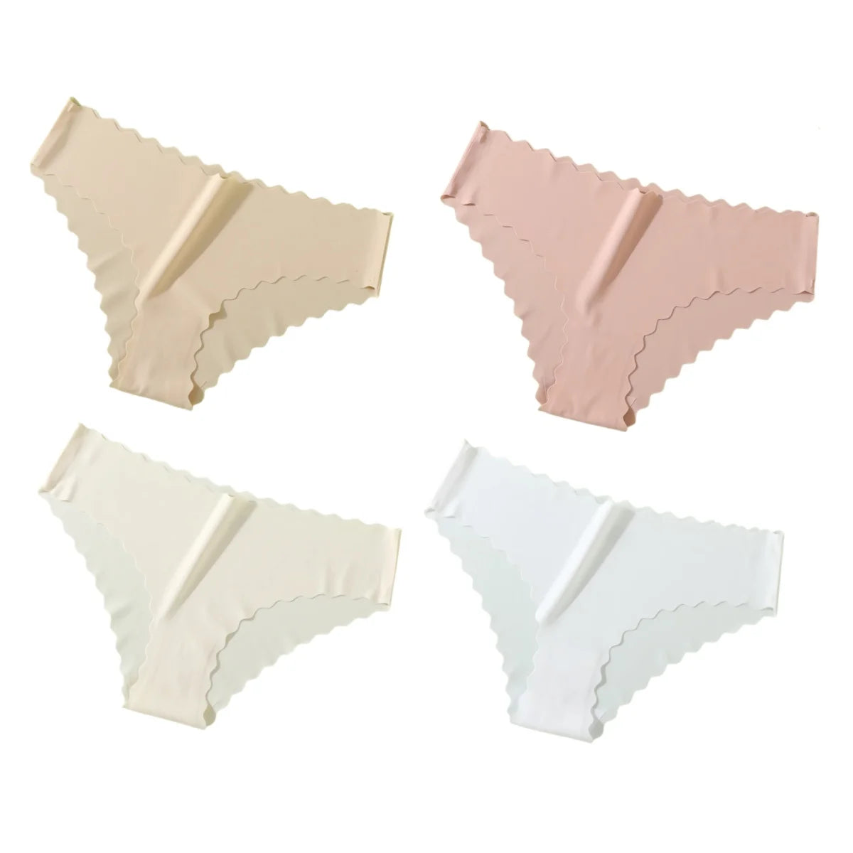 4Pcs/Set Panties Women Seamless Low Rise Briefs Female Underpants Invisible Underwear Glossy Bottoms Panties Sexy Lingerie XS-XL