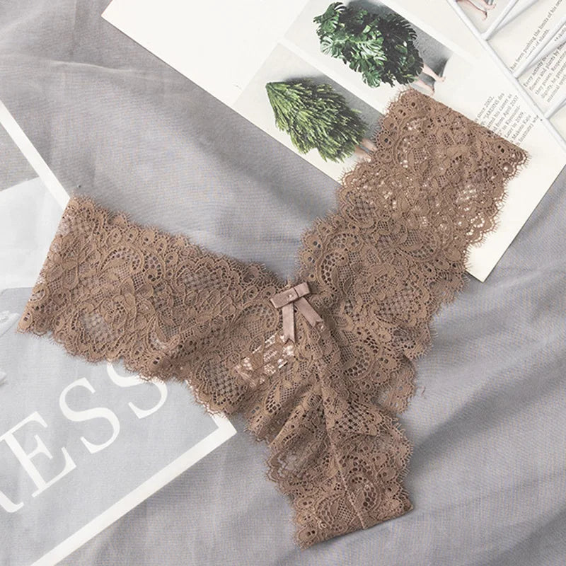 CINOON European and American Sexy Lace Lingerie Low-Waist G-String Thong Panties Temptation Breathable Intimates Underwear
