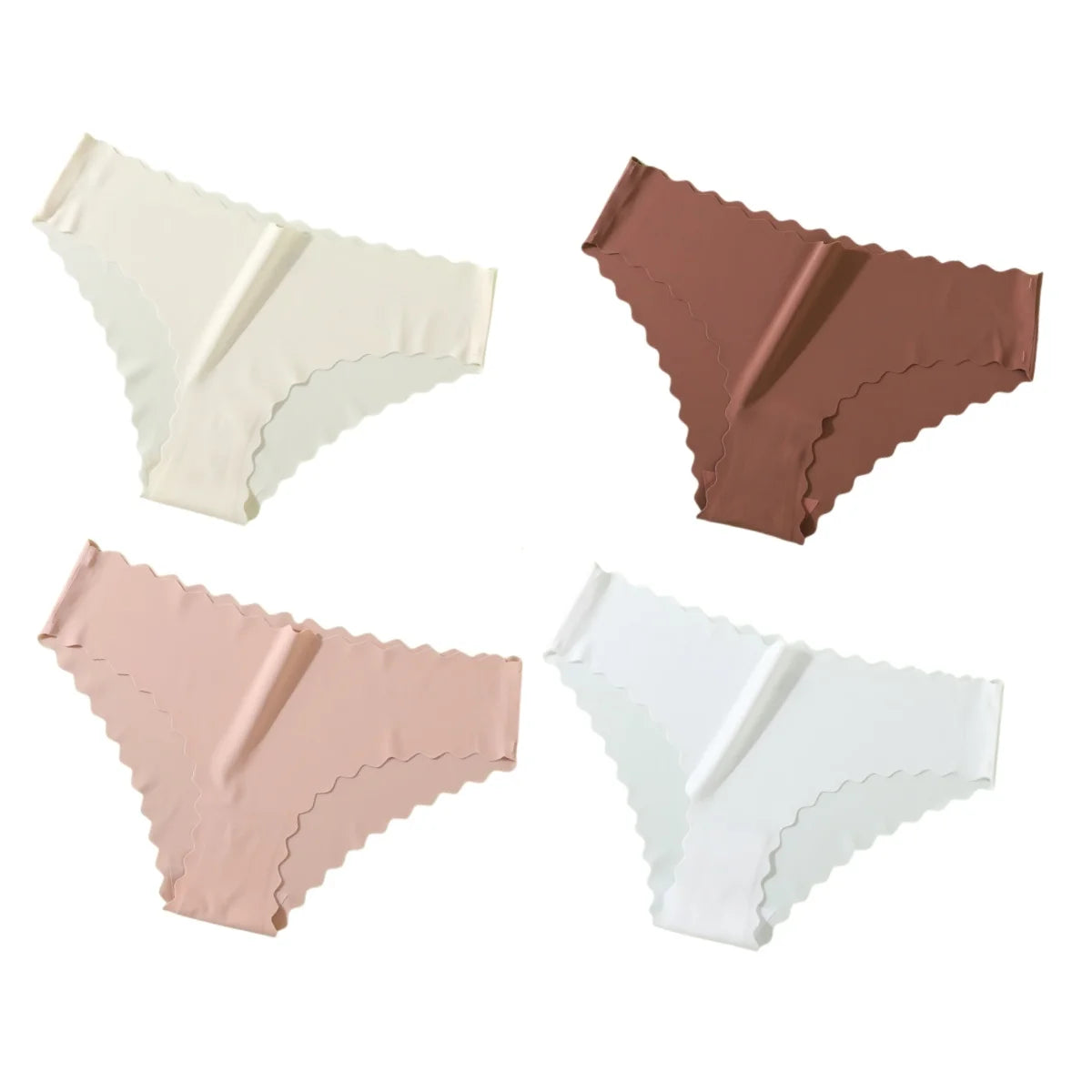 4Pcs/Set Panties Women Seamless Low Rise Briefs Female Underpants Invisible Underwear Glossy Bottoms Panties Sexy Lingerie XS-XL