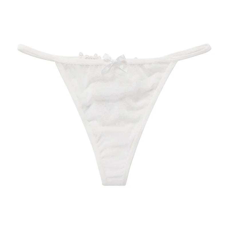 Sexy Girls G String Lace Panties Women Briefs Hollow Out Transparent Thong Underwear Female Thin Low Waist Lingerie Size S-XL